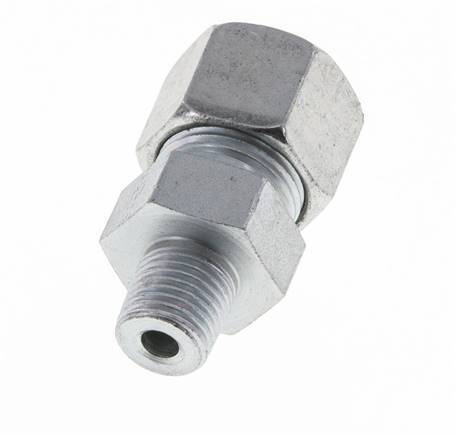 Racor de corte recto de acero galvanizado 12S y R1/4'' con rosca macho 630 bar ISO 8434-1