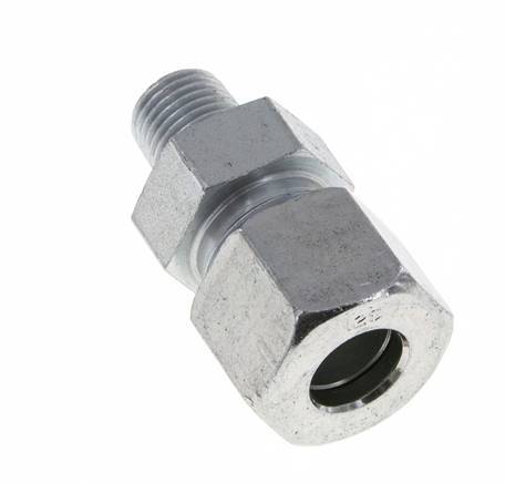 Racor de corte recto de acero galvanizado 12S y R1/4'' con rosca macho 630 bar ISO 8434-1