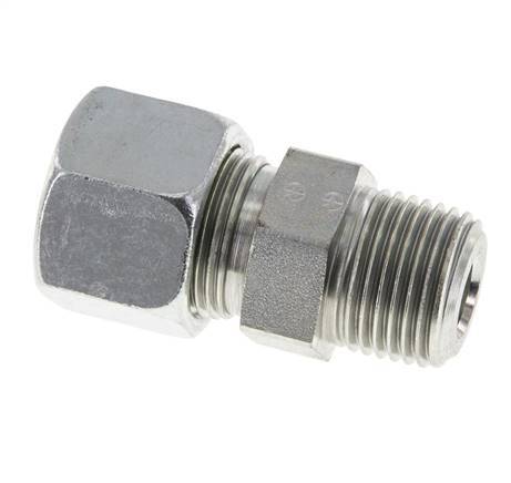 14S y R1/2'' Racor de corte recto de acero galvanizado con rosca macho 630 bar ISO 8434-1