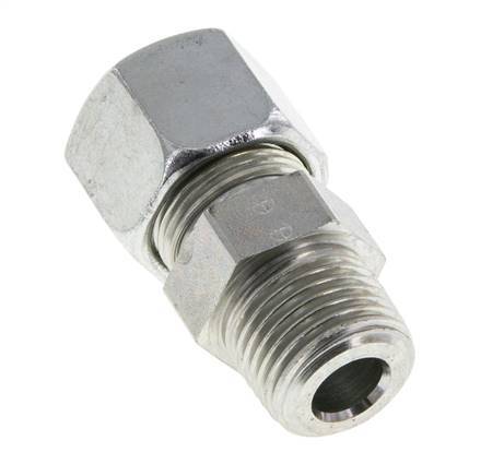 14S y R1/2'' Racor de corte recto de acero galvanizado con rosca macho 630 bar ISO 8434-1