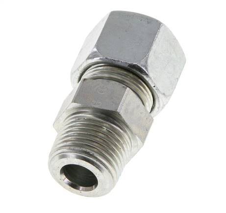 14S y R1/2'' Racor de corte recto de acero galvanizado con rosca macho 630 bar ISO 8434-1