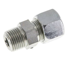 14S y R1/2'' Racor de corte recto de acero galvanizado con rosca macho 630 bar ISO 8434-1