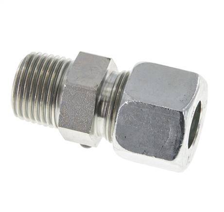 14S y R1/2'' Racor de corte recto de acero galvanizado con rosca macho 630 bar ISO 8434-1