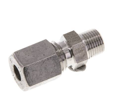 Racor de corte recto de acero inoxidable 6L y R1/8'' con rosca macho 315 bar ISO 8434-1