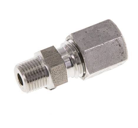 Racor de corte recto de acero inoxidable 6L y R1/8'' con rosca macho 315 bar ISO 8434-1