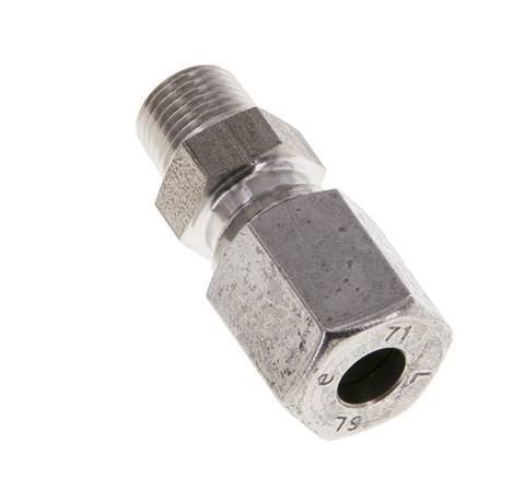 Racor de corte recto de acero inoxidable 6L y R1/8'' con rosca macho 315 bar ISO 8434-1