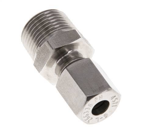 Accesorio de corte recto de acero inoxidable 6L y R3/8'' con rosca macho 315 bar ISO 8434-1