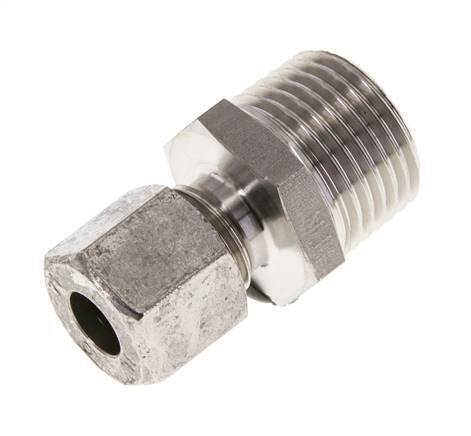 Racor de corte recto de acero inoxidable 8L y R1/2'' con rosca macho 315 bar ISO 8434-1