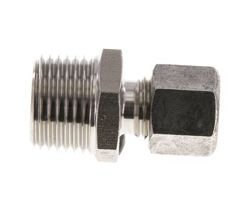Racor de corte recto de acero inoxidable 8L y R1/2'' con rosca macho 315 bar ISO 8434-1