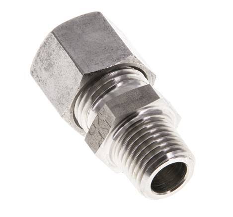Racor de corte recto de acero inoxidable 10L y R1/4'' con rosca macho 315 bar ISO 8434-1