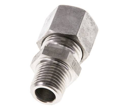 Racor de corte recto de acero inoxidable 10L y R1/4'' con rosca macho 315 bar ISO 8434-1