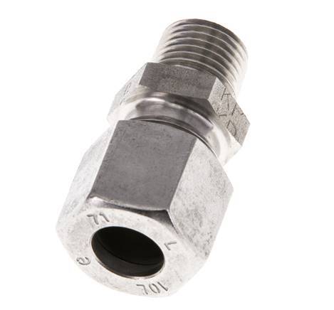 Racor de corte recto de acero inoxidable 10L y R1/4'' con rosca macho 315 bar ISO 8434-1