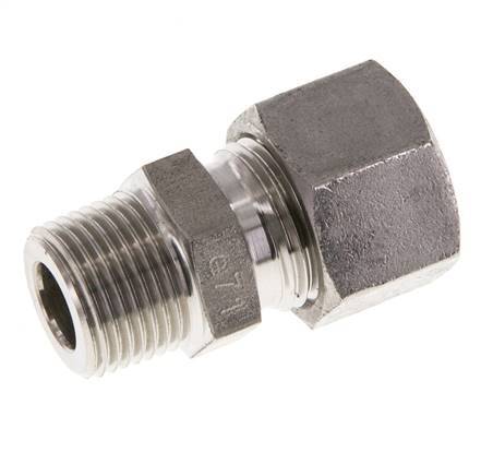 Racor de corte recto de acero inoxidable 12L y R3/8'' con rosca macho 315 bar ISO 8434-1