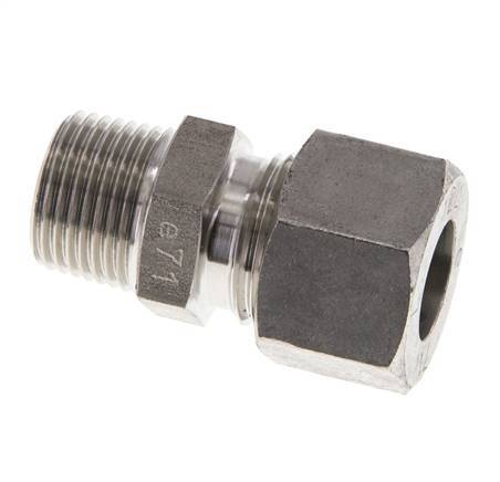 Racor de corte recto de acero inoxidable 12L y R3/8'' con rosca macho 315 bar ISO 8434-1