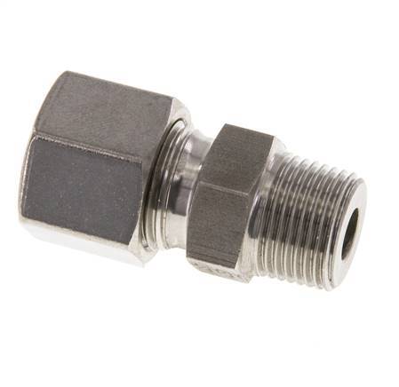 Racor de corte recto de acero inoxidable 10L y R3/8'' con rosca macho 630 bar ISO 8434-1