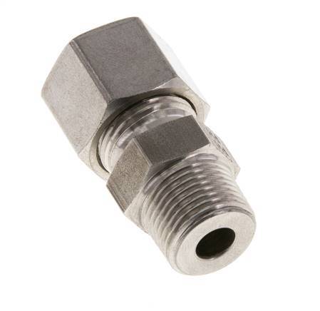 Racor de corte recto de acero inoxidable 10L y R3/8'' con rosca macho 630 bar ISO 8434-1