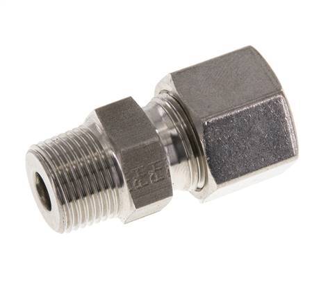 Racor de corte recto de acero inoxidable 10L y R3/8'' con rosca macho 630 bar ISO 8434-1