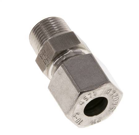 Racor de corte recto de acero inoxidable 10L y R3/8'' con rosca macho 630 bar ISO 8434-1