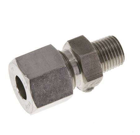 Racor de corte recto de acero inoxidable 10L y R1/4'' con rosca macho 630 bar ISO 8434-1