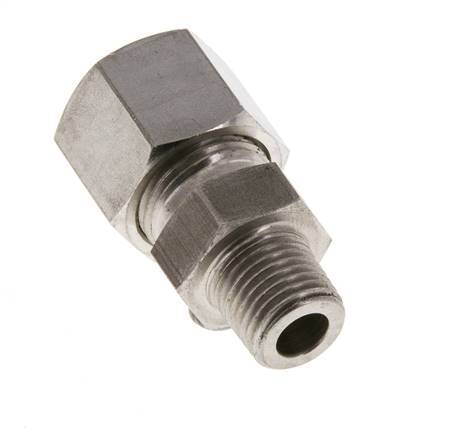 Racor de corte recto de acero inoxidable 10L y R1/4'' con rosca macho 630 bar ISO 8434-1
