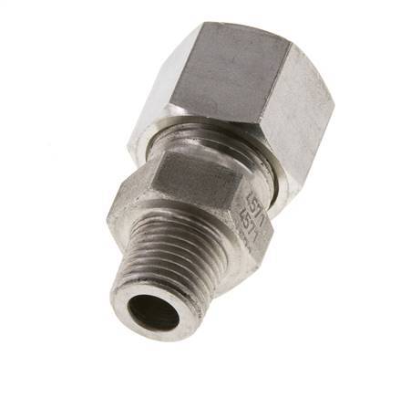 Racor de corte recto de acero inoxidable 10L y R1/4'' con rosca macho 630 bar ISO 8434-1