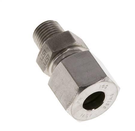 Racor de corte recto de acero inoxidable 10L y R1/4'' con rosca macho 630 bar ISO 8434-1