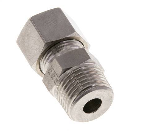 Accesorio de corte recto de acero inoxidable 12L y R1/2'' con rosca macho 630 bar ISO 8434-1