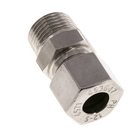 Accesorio de corte recto de acero inoxidable 12L y R1/2'' con rosca macho 630 bar ISO 8434-1
