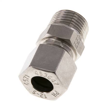 Accesorio de corte recto de acero inoxidable 12L y R1/2'' con rosca macho 630 bar ISO 8434-1