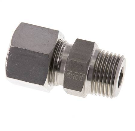 Accesorio de corte recto de acero inoxidable 14S y R1/2'' con rosca macho 630 bar ISO 8434-1