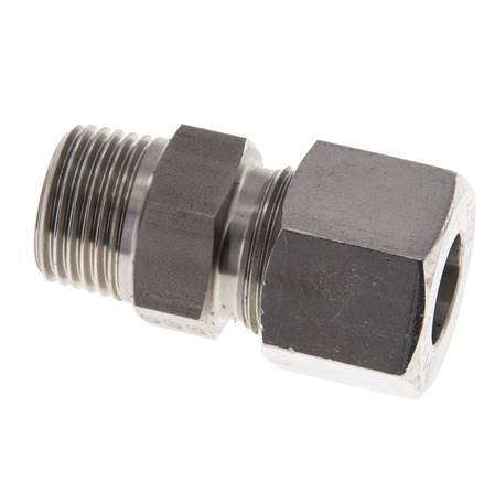 Accesorio de corte recto de acero inoxidable 14S y R1/2'' con rosca macho 630 bar ISO 8434-1