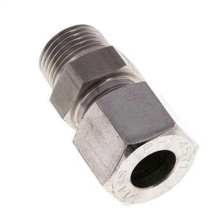 Accesorio de corte recto de acero inoxidable 14S y R1/2'' con rosca macho 630 bar ISO 8434-1