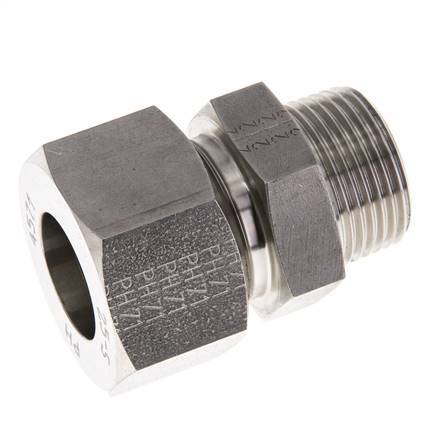 Accesorio de corte recto de acero inoxidable de 25L y R1'' con rosca macho 400 bar ISO 8434-1