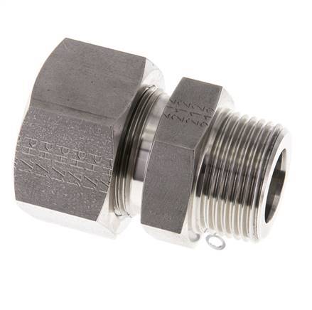 Accesorio de corte recto de acero inoxidable de 25L y R1'' con rosca macho 400 bar ISO 8434-1