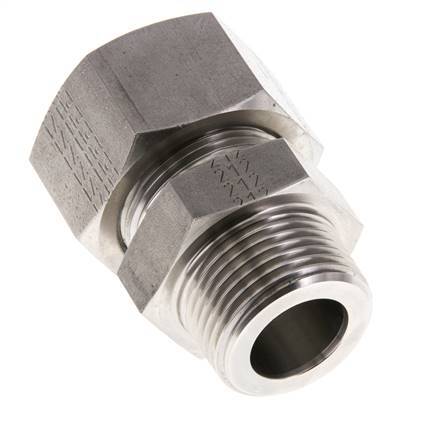 Accesorio de corte recto de acero inoxidable de 25L y R1'' con rosca macho 400 bar ISO 8434-1