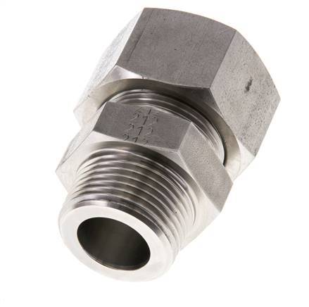 Accesorio de corte recto de acero inoxidable de 25L y R1'' con rosca macho 400 bar ISO 8434-1