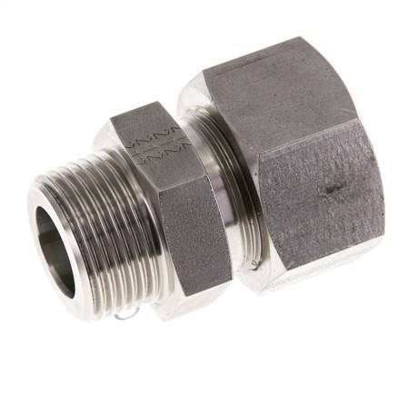 Accesorio de corte recto de acero inoxidable de 25L y R1'' con rosca macho 400 bar ISO 8434-1