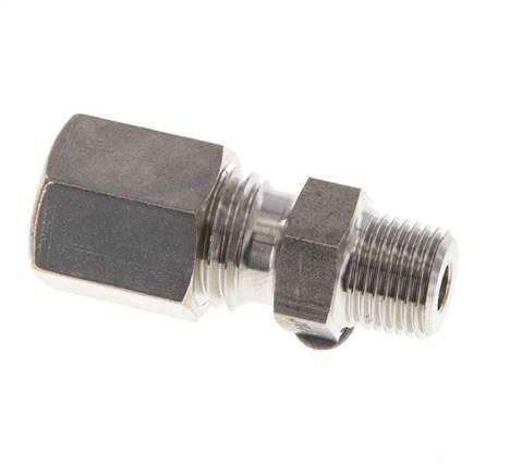 Racor de compresión recto de acero inoxidable 6L y R1/8'' con rosca macho 315 bar ISO 8434-1