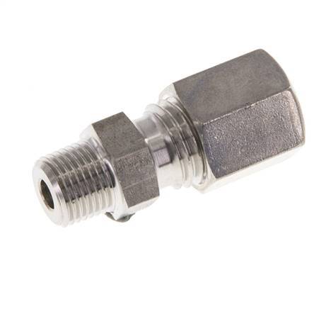 Racor de compresión recto de acero inoxidable 6L y R1/8'' con rosca macho 315 bar ISO 8434-1
