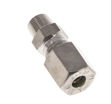 Racor de compresión recto de acero inoxidable 6L y R1/8'' con rosca macho 315 bar ISO 8434-1