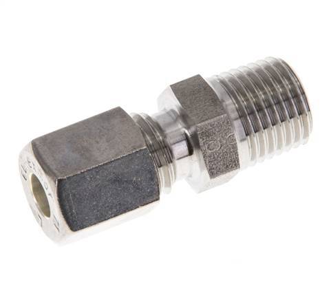 Racor de compresión recto de acero inoxidable 6L y R1/4'' con rosca macho 315 bar ISO 8434-1
