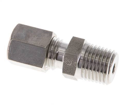 Racor de compresión recto de acero inoxidable 6L y R1/4'' con rosca macho 315 bar ISO 8434-1