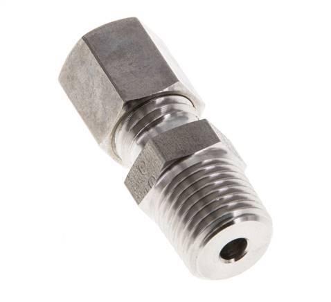 Racor de compresión recto de acero inoxidable 6L y R1/4'' con rosca macho 315 bar ISO 8434-1
