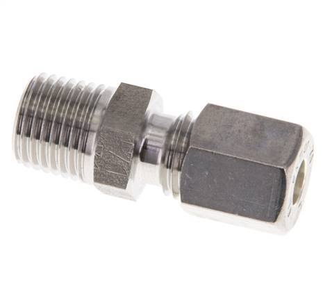 Racor de compresión recto de acero inoxidable 6L y R1/4'' con rosca macho 315 bar ISO 8434-1