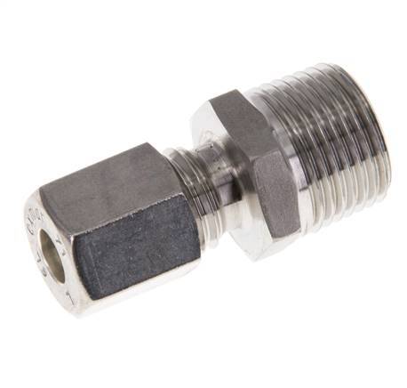 Racor de compresión recto de acero inoxidable 6L y R3/8'' con rosca macho 315 bar ISO 8434-1
