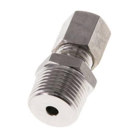 Racor de compresión recto de acero inoxidable 6L y R3/8'' con rosca macho 315 bar ISO 8434-1