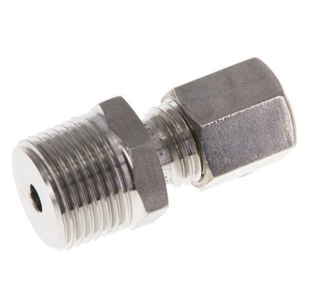 Racor de compresión recto de acero inoxidable 6L y R3/8'' con rosca macho 315 bar ISO 8434-1
