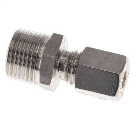 Racor de compresión recto de acero inoxidable 6L y R3/8'' con rosca macho 315 bar ISO 8434-1
