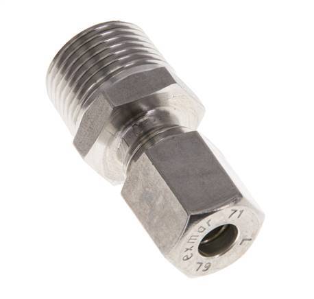Racor de compresión recto de acero inoxidable 6L y R3/8'' con rosca macho 315 bar ISO 8434-1