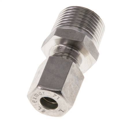 Racor de compresión recto de acero inoxidable 6L y R3/8'' con rosca macho 315 bar ISO 8434-1